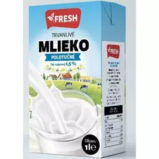 Mlieko polotučné 1,5% 1l Fresh